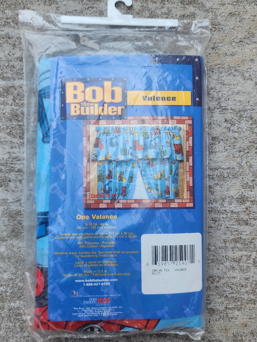 NWT Bob the Builder 2001 Window Valance Curtain Sealed, Fits 36